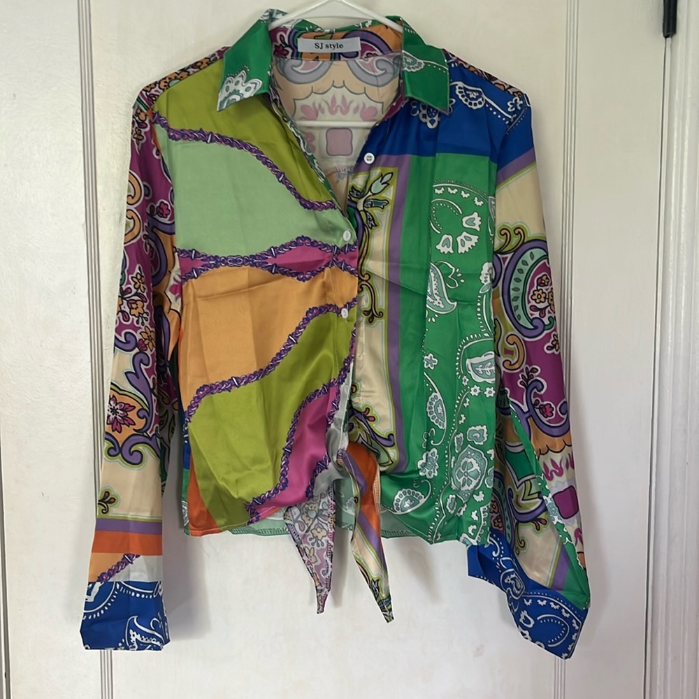 Shirt and short set multi print